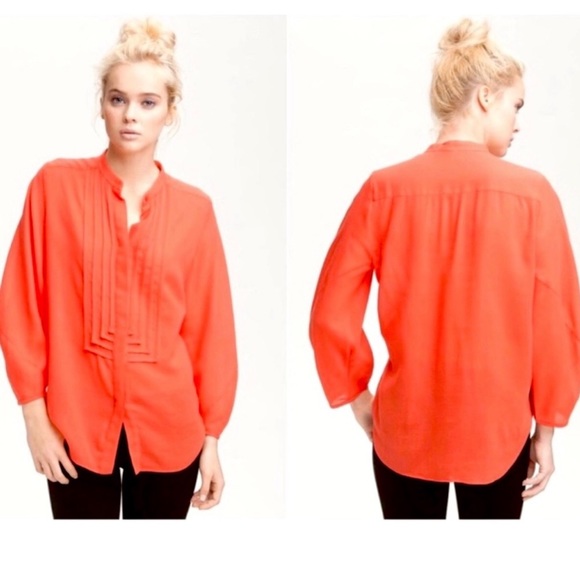 DIANE VON FURSTENBERG Hatti Coral Blouse 0 - Picture 6 of 6